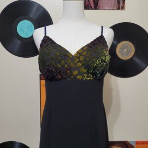 Bridal Originals | Vintage Multicolor Velvet Flower Bust Prom Dress